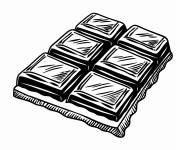 Coloriage Six carr&eacute;s de Chocolat