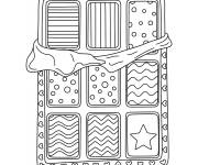 Coloriage tablette de chocolat avec des diff&eacute;rente d&eacute;coration