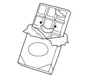 Coloriage Tablette de Chocolat de cartoon