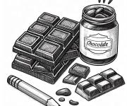 Coloriage Tablette de chocolat et de Nutella