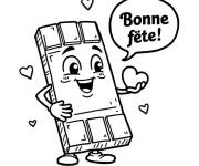 Coloriage tablette de chocolat te souhaite un bon fete