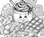 Coloriage Tasse de chocolat chaud en ligne