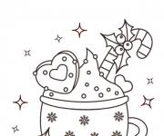 Coloriage Tasse de chocolat en c&oelig;ur
