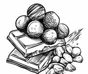 Coloriage Truffes au chocolat pour enfants
