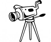 Coloriage Cam&eacute;ra professionnel  de Cin&eacute;ma