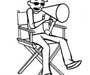 Coloriage Directeur De Film sur sa chaise