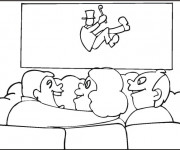 Coloriage Film en projection dans la salle de Cin&eacute;ma
