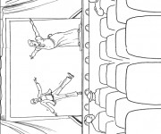 Coloriage Salle de Cin&eacute;ma vide
