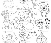 Coloriage et dessins gratuit Les Animaux de Cirque couleur à imprimer