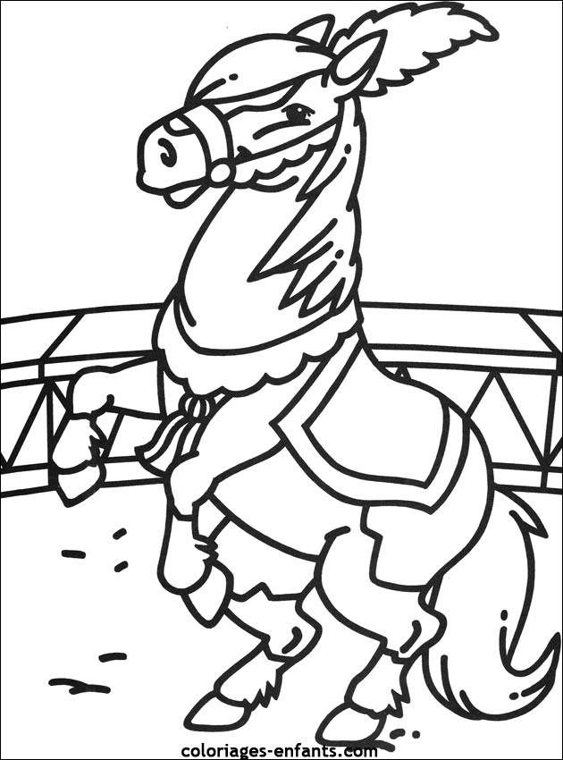 Coloriage cheval du cirque facile dessin gratuit à imprimer