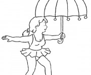 Coloriage Cirque Acrobate f&eacute;minine