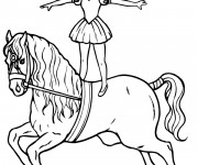Coloriage Cirque Sc&egrave;ne de Cheval