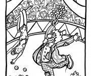 Coloriage et dessins gratuit Cirque Téléspectateurs amusés à imprimer