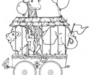 Coloriage Les Animaux de Cirque dans Leur Cage