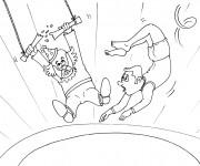 Coloriage Un Acrobate de Cirque qui fait rire