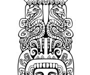 Coloriage Art de la civilisation Maya au Mexique