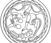 Coloriage Assiette de la civilisation Maya