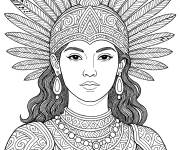 Coloriage Belle reine de Maya