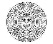 Coloriage Calendrier Azt&egrave;que Pierre