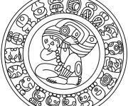 Coloriage Calendrier de la civilisation maya