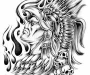 Coloriage Chef de tribe de Maya