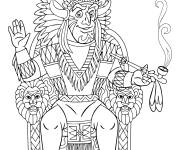 Coloriage Chef des Mayas