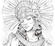 Coloriage Conception de fille de maya ancienne