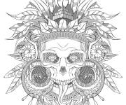 Coloriage Cr&acirc;ne azt&egrave;que de Maya