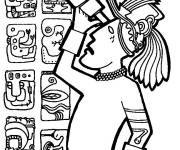 Coloriage Culture de Maya antique