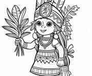 Coloriage D&eacute;esse Ix chel et herbes