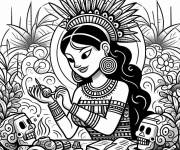 Coloriage D&eacute;esse maya de dessin anim&eacute;
