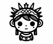 Coloriage Design d'enfant Maya chibi