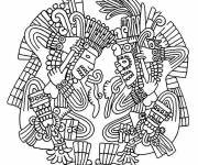 Coloriage Dieu et d&eacute;esse azt&egrave;que