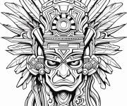 Coloriage Dieu Itzamna Maya