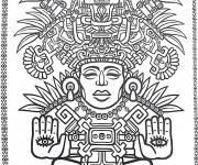 Coloriage Dieu Maya antique pour adulte
