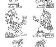 Coloriage Dieu ou d&eacute;esse de Maya