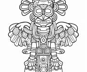 Coloriage Dieu Vucub Caquix de Maya antique