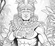 Coloriage Dieu Yum Kaax pour adulte