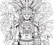 Coloriage Dieu Yum Kaax pour enfants
