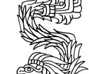Coloriage Dragon de la civilisation Maya
