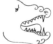 Coloriage et dessins gratuit Dragon Maya facile à imprimer