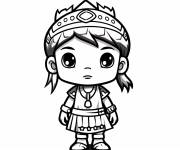 Coloriage Enfant de maya antique &agrave; modeler