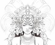 Coloriage Femme Inspir&eacute; des Mayas