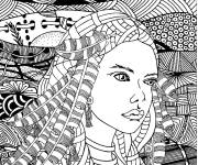 Coloriage Fille de la civilisation Maya