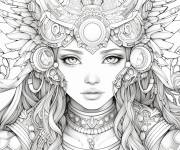 Coloriage Fille de Maya &agrave; motif anti-stress