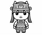 Coloriage Fille Maya kawaii