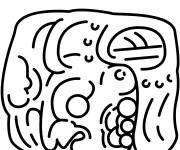Coloriage Glyphe maya &agrave; impri