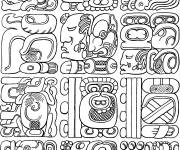 Coloriage Glyphes Mayas en ligne