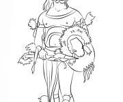 Coloriage Guerrier Maya d&eacute;taill&eacute;