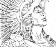 Coloriage H&eacute;ros de la maya antique